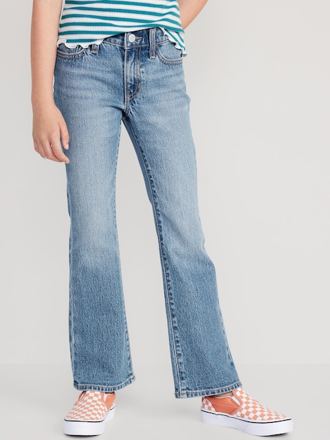 Mid-Rise Built-In Tough Boot-Cut Jeans for Girls - Medium Wash