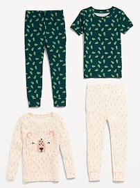 View large product image 3 of 3. Unisex 4-Piece Snug-Fit Pajama Set for Toddler & Baby