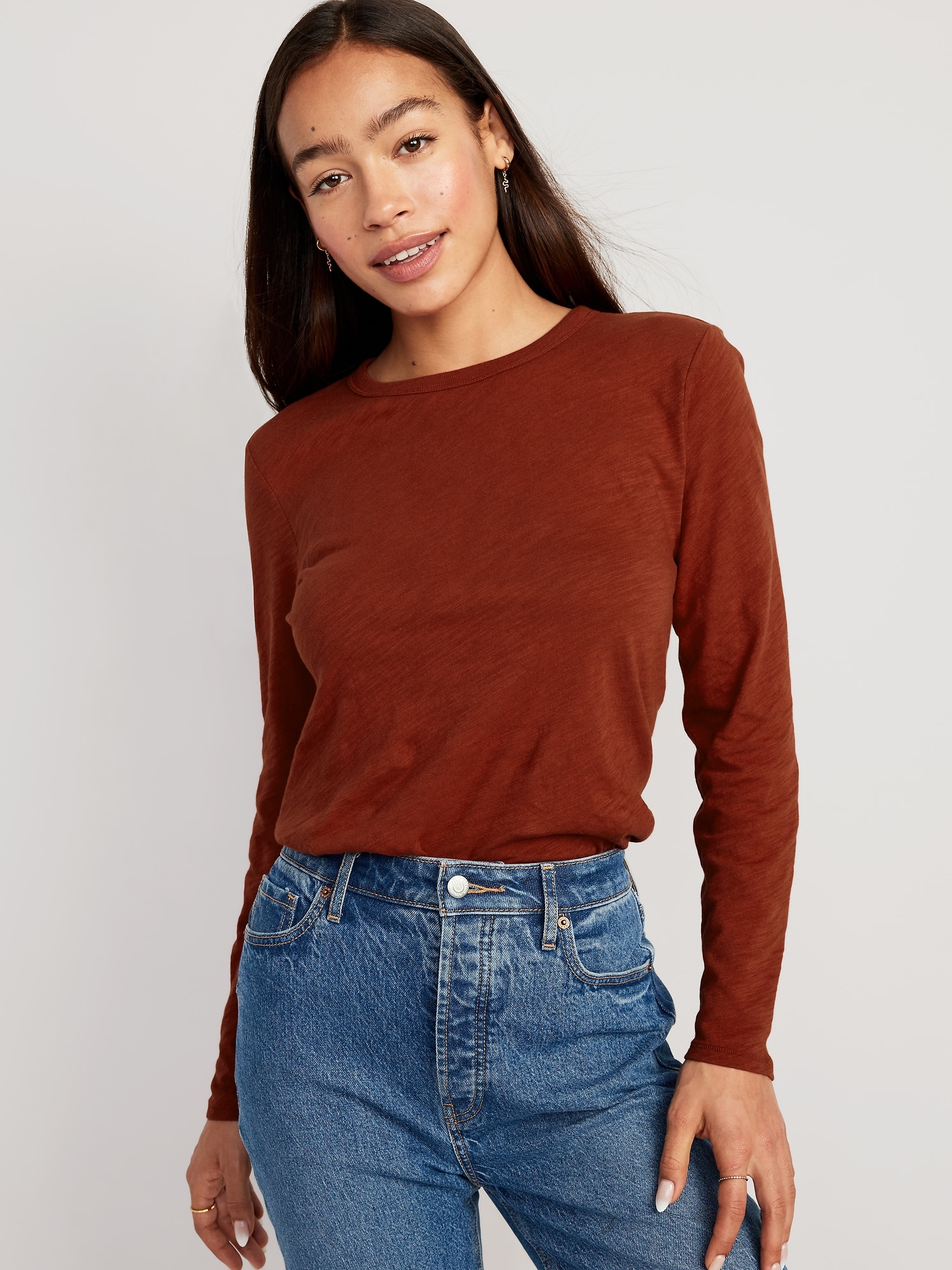 EveryWear Long-Sleeve Slub-Knit T-Shirt | Old Navy