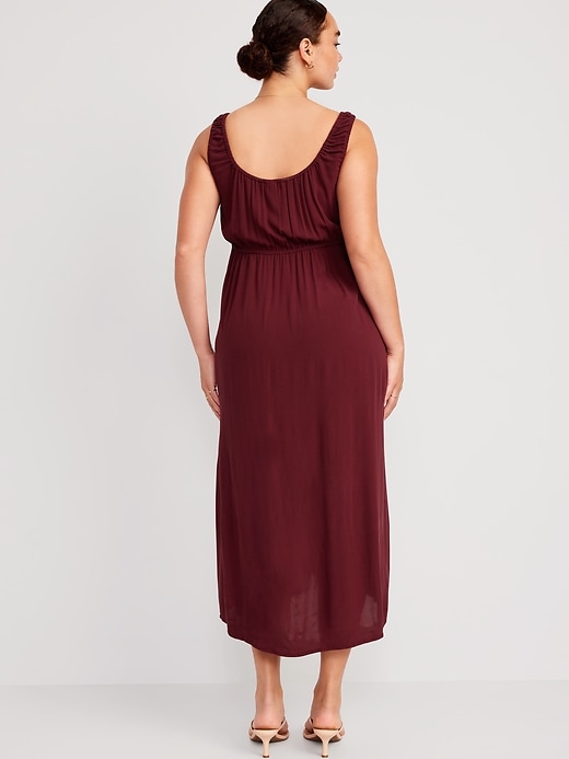 Image number 5 showing, Waist-Defined Sleeveless Crepe Midi Dress