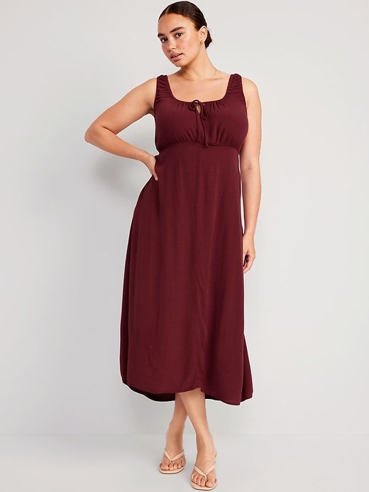 Image number 4 showing, Waist-Defined Sleeveless Crepe Midi Dress