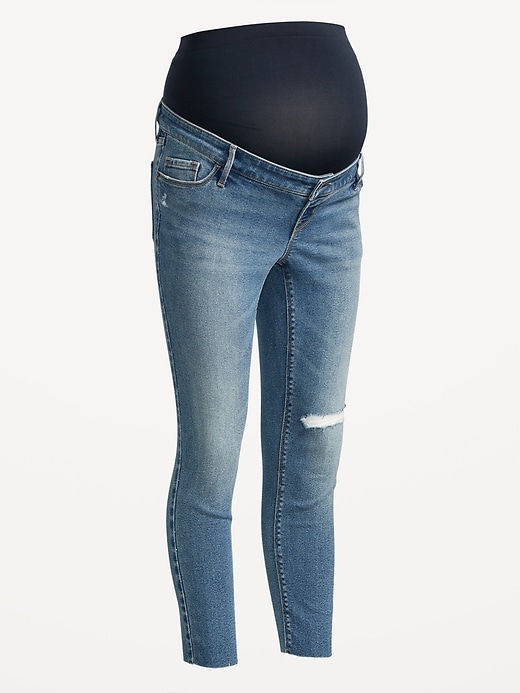 Image number 8 showing, Maternity Premium Full Panel Rockstar Super Skinny Jeans