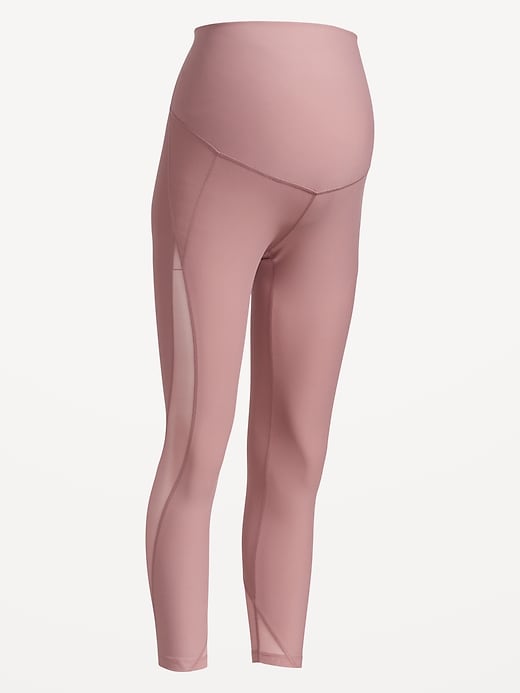 View large product image 2 of 2. Maternity Full-Panel PowerSoft Mesh 7/8-Length Leggings