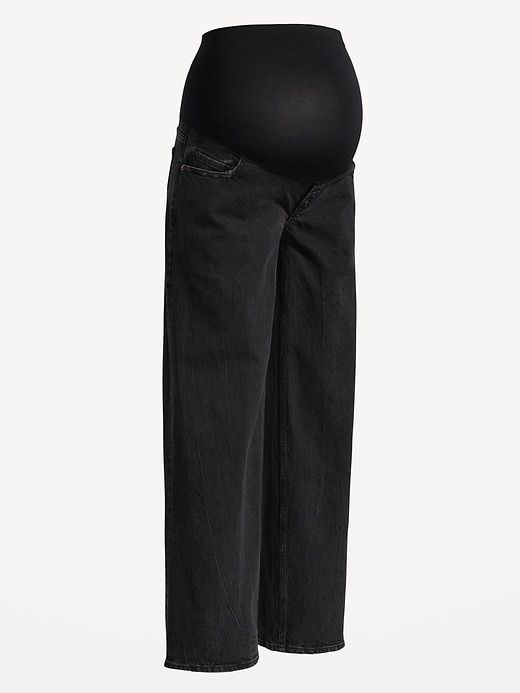 Image number 6 showing, Maternity Full-Panel Wide Leg Jeans
