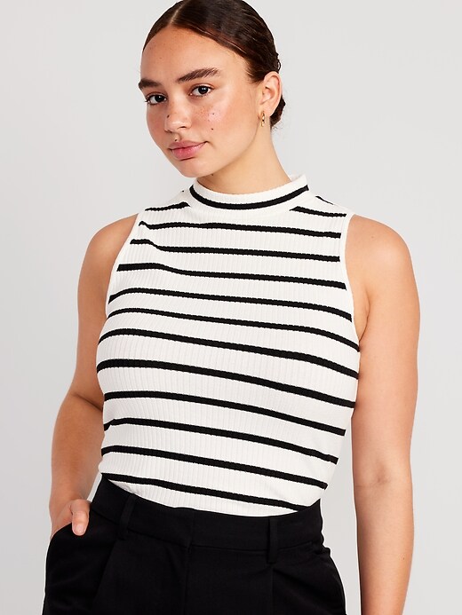 Fitted Sleeveless Mock-Neck Top for Women | Old Navy