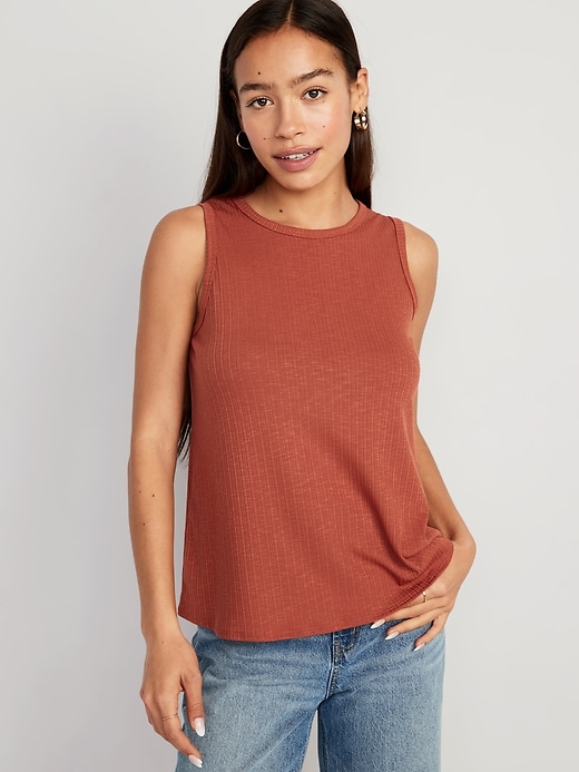 Luxe Rib-Knit Swing Tank Top for Women | Old Navy