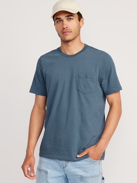 Image number 1 showing, Soft-Washed Chest-Pocket Crew-Neck T-Shirt