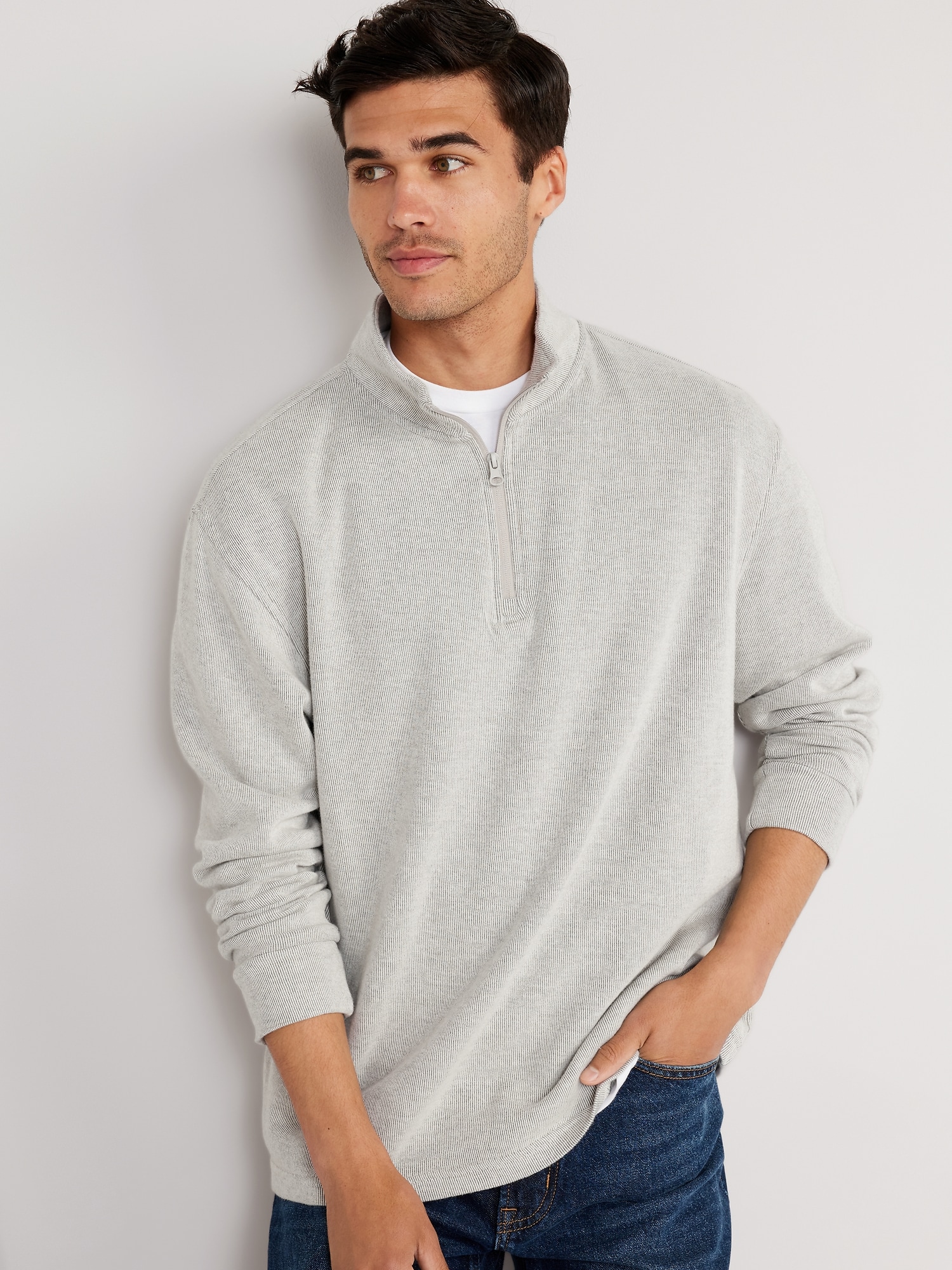 French Rib 1/4-Zip Pullover Sweater for Men | Old Navy