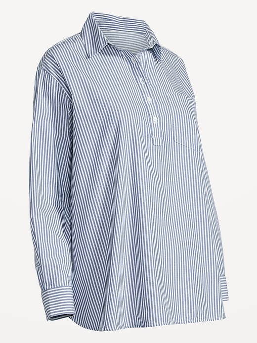 Image number 4 showing, Maternity Boyfriend Popover Shirt