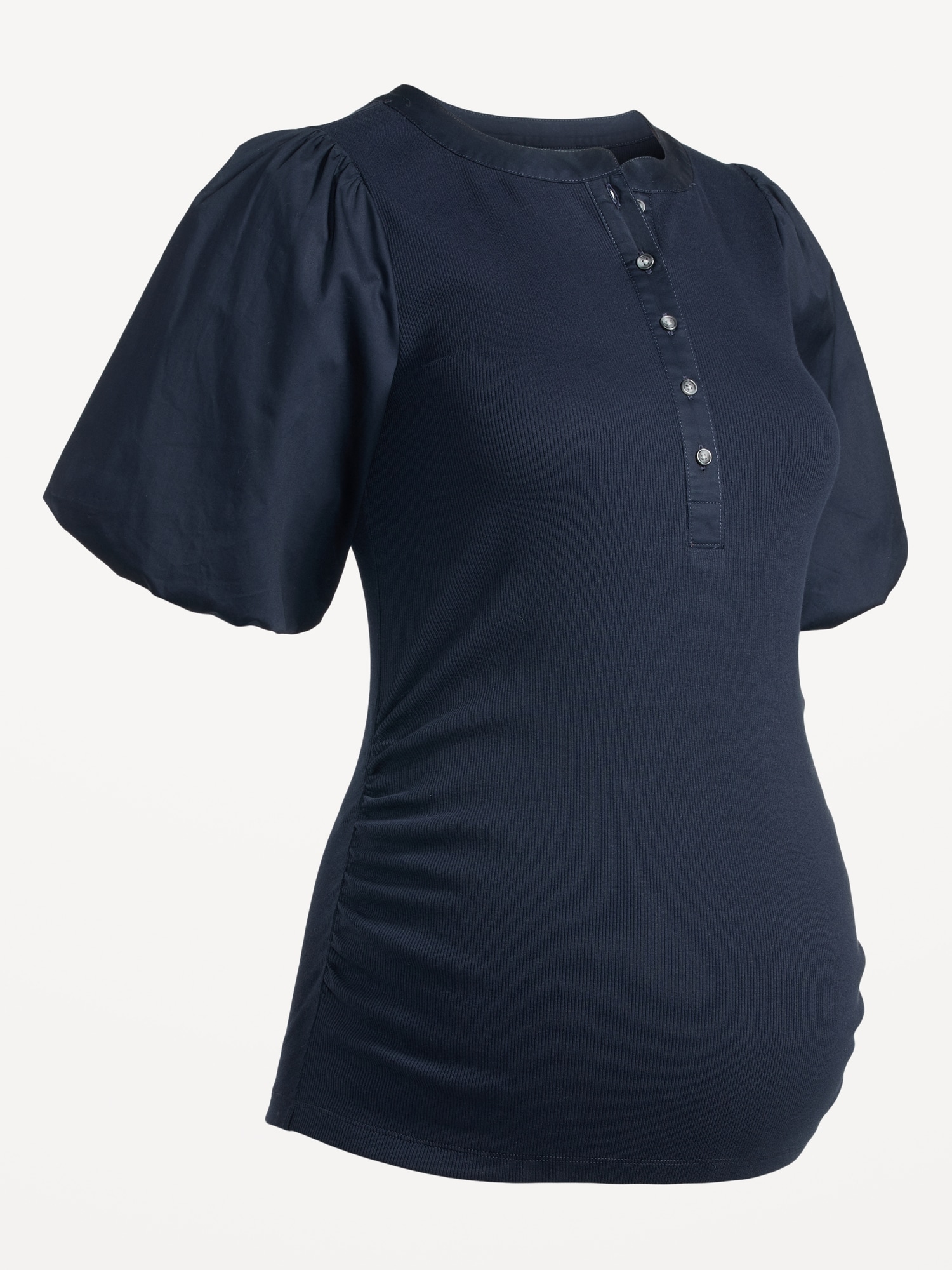 Maternity Puff-Sleeve Combination Top