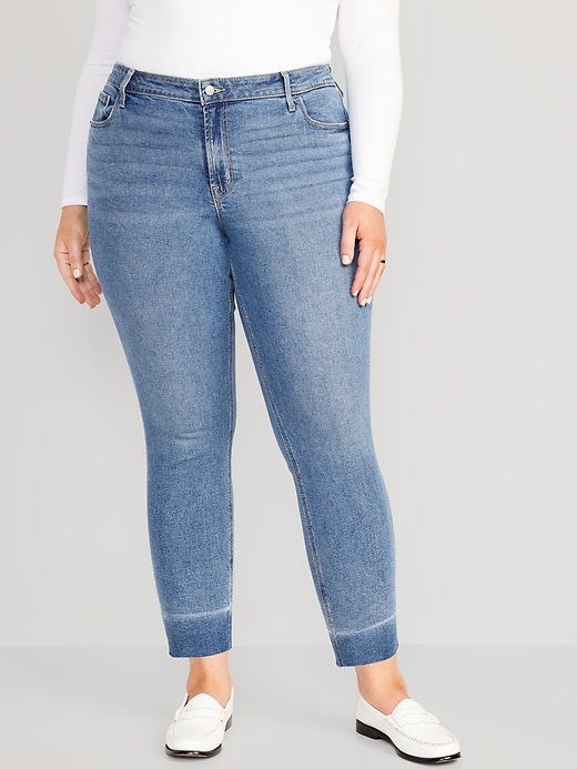 Image number 7 showing, Mid-Rise Rockstar Super-Skinny Cut-Off Ankle Jeans for Women