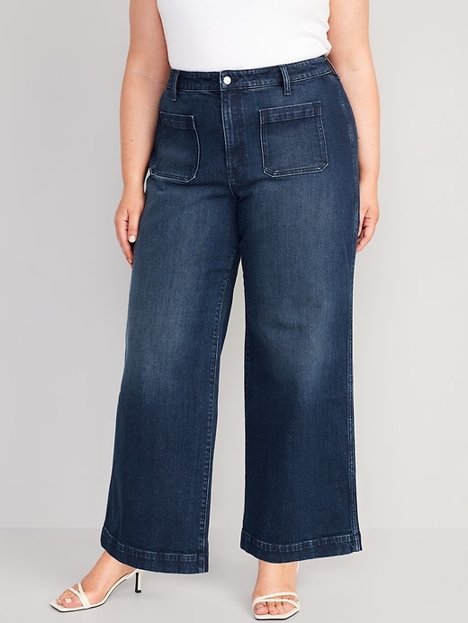 Image number 7 showing, Extra High-Waisted Trouser Wide-Leg Jeans