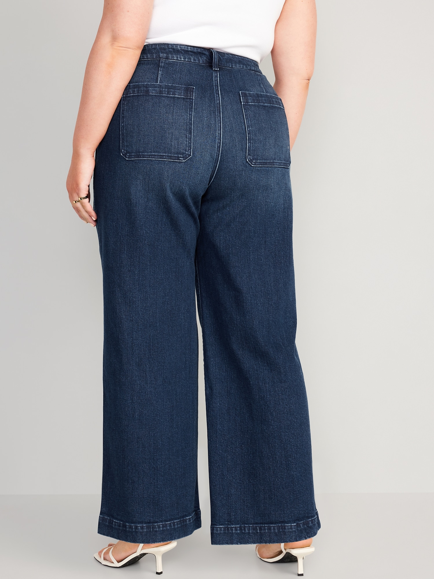 Extra High-Waisted Trouser Wide-Leg Jeans | Old Navy