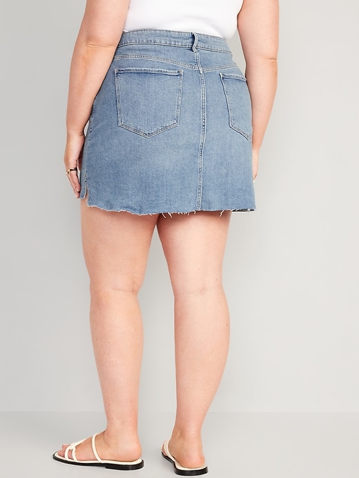 High-Waisted OG Straight Cut-Off Mini Jean Skirt