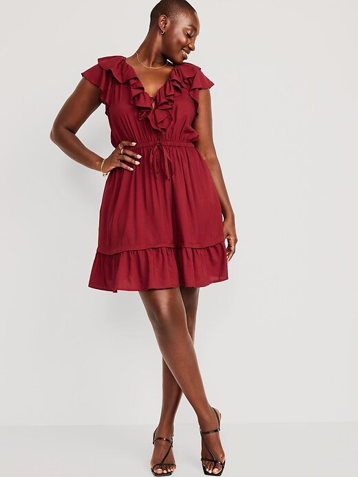 old navy waist defined mini dress NWT Old Navy Waist-Defined Embroidered Mini Dress In Ginger Spice Sz XXL