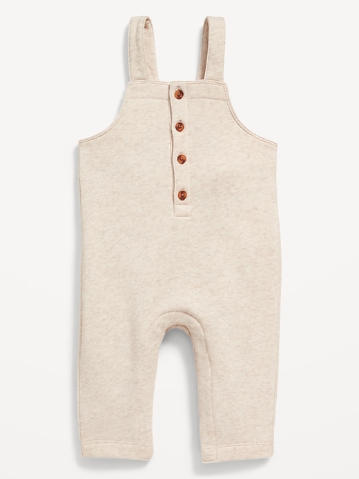View large product image 1 of 2. Unisex Sleeveless Button-Front Overalls for Baby