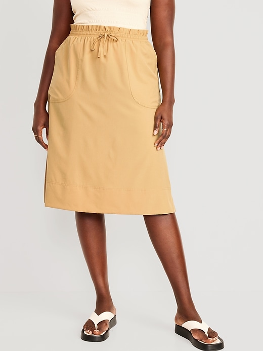 Image number 5 showing, High-Waisted StretchTech Packable Midi Skirt