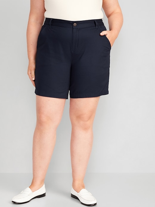 Image number 7 showing, High-Waisted Uniform Bermuda Shorts -- 7-inch inseam