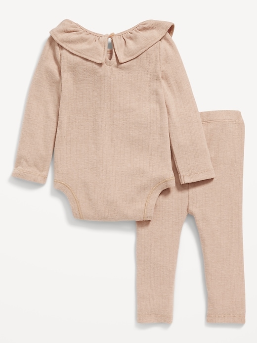 Pointelle-Knit Ruffle-Trim Bodysuit and Leggings Set for Baby | Old Navy