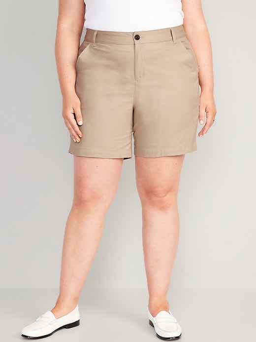 Image number 7 showing, High-Waisted Uniform Bermuda Shorts -- 7-inch inseam