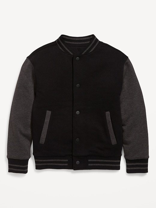 View large product image 2 of 3. Button-Front Bomber Jacket for Boys