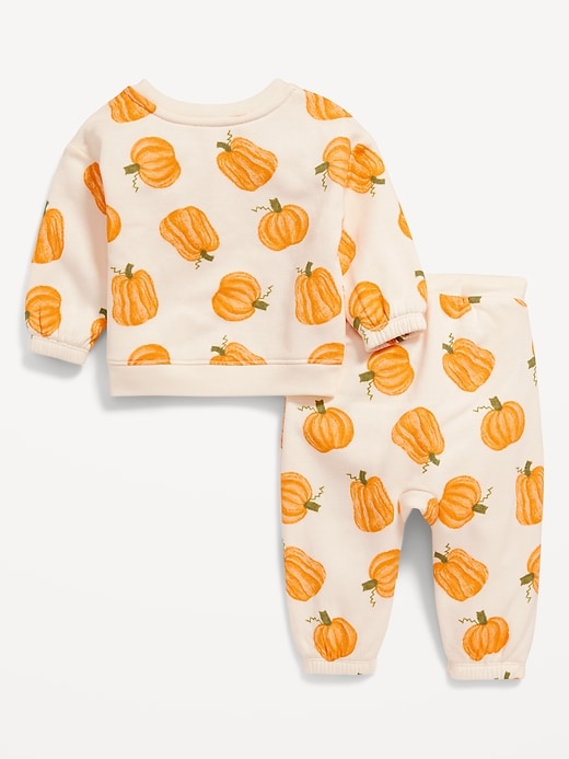 View large product image 2 of 2. Unisex Printed Crew Neck Sweatshirt & Sweatpants Set for Baby