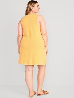 Plus size yellow swing clearance dress