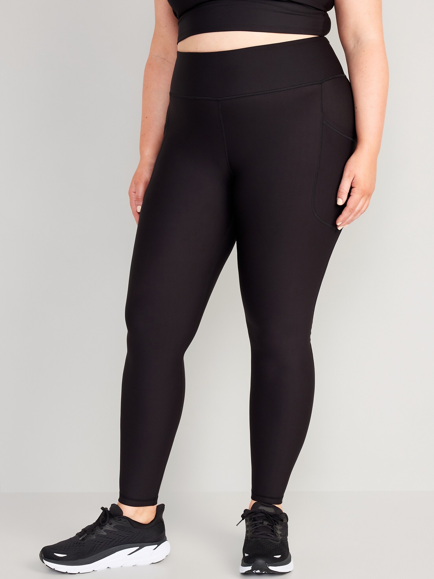 Женские леггинсы Old Navy High-Waisted PowerSoft Full-Length Pocket, цвет: Чёрный — фото 6