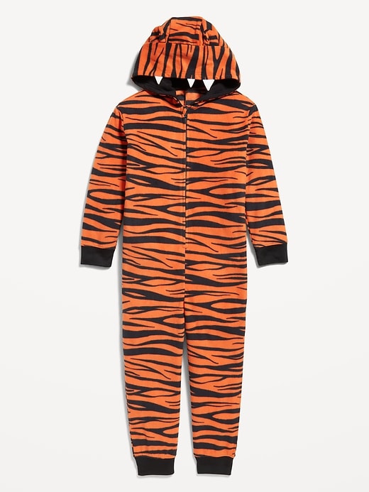 View large product image 2 of 4. Gender-Neutral Matching Tiger One-Piece Costume for Kids