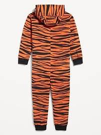 View large product image 3 of 4. Gender-Neutral Matching Tiger One-Piece Costume for Kids