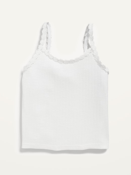 Rib-Knit Lace-Trim Fitted Cami for Girls | Old Navy