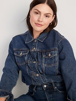 Red denim jacket deals old navy