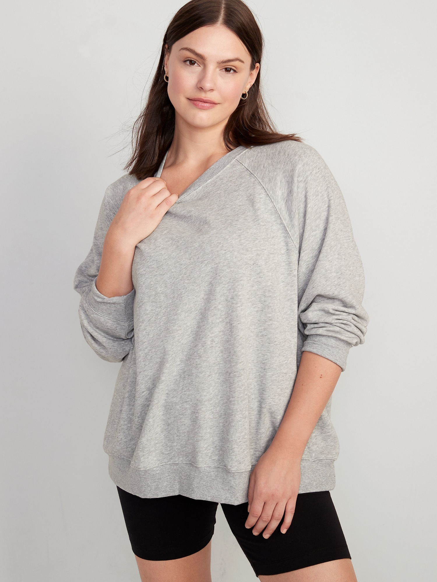 Oversized French Terry Tunic Sweatshirt for Women | Old Navy