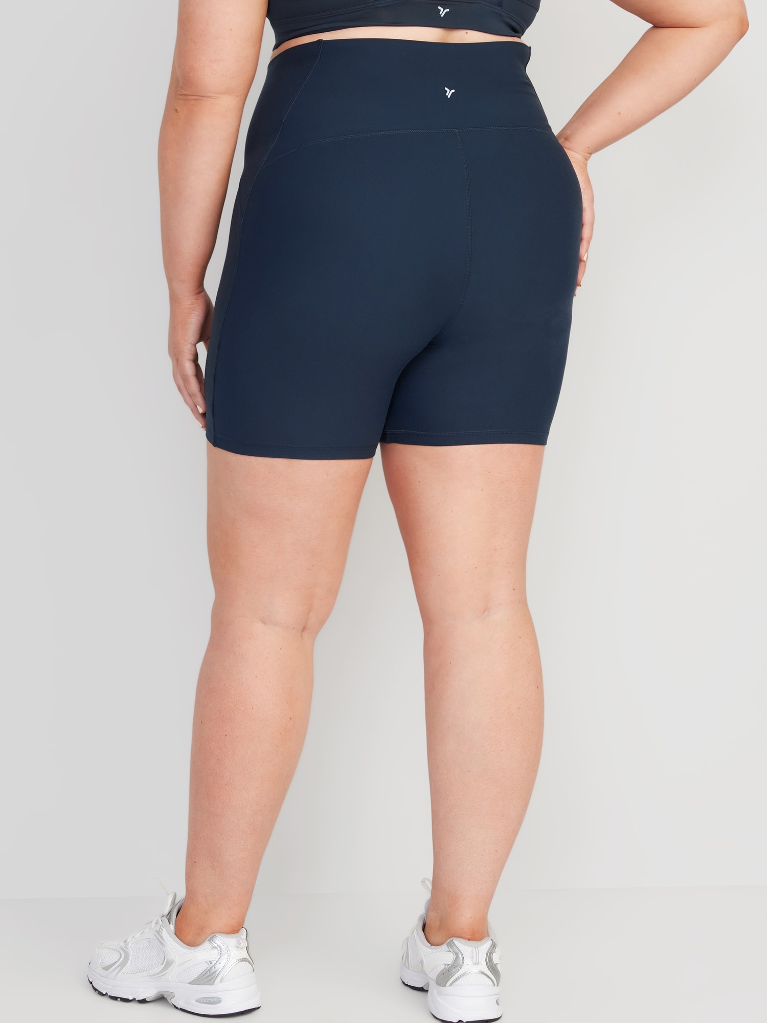 Extra High-Waisted PowerLite Shorts Lycra® Women Biker Navy inseam Old 6-inch | -- for ADAPTIV