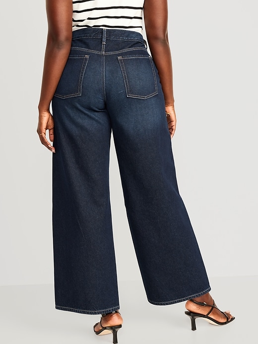 Mid-Rise Baggy Wide-Leg Non-Stretch Jeans for Women | Old Navy