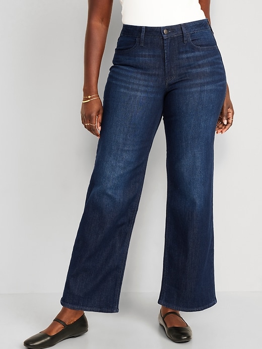 Extra High-Waisted Trouser Wide-Leg Jeans | Old Navy | Wide leg jeans, High  waisted trousers, Wide leg