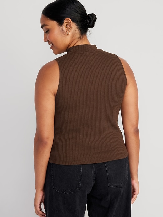 Image number 6 showing, Fitted Sleeveless Mock-Neck Top
