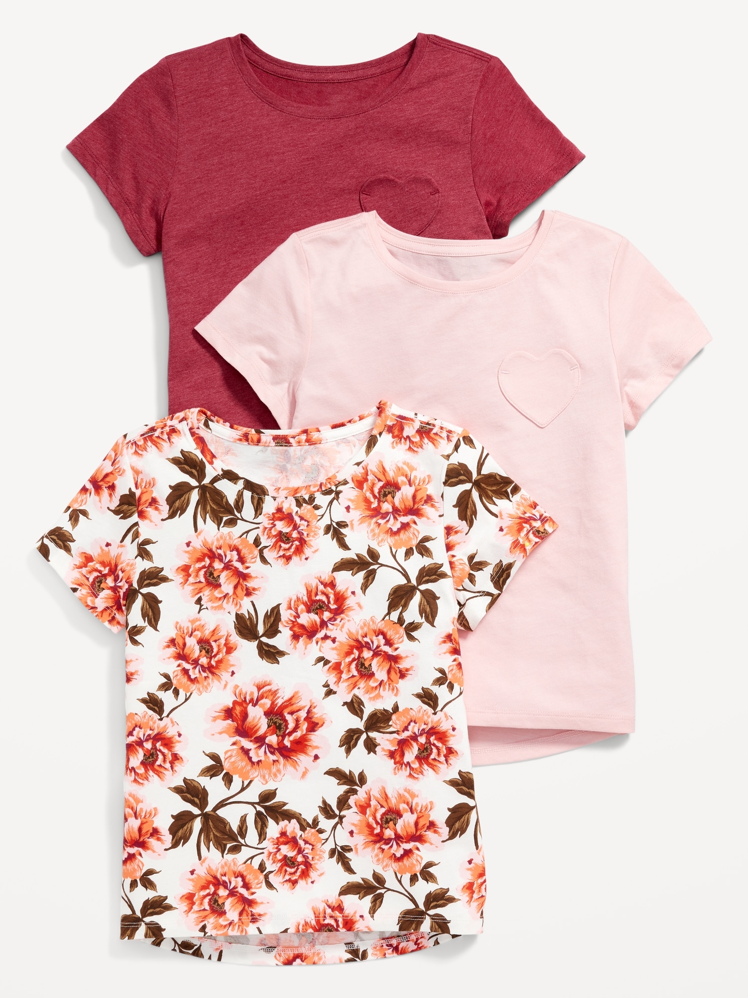 Softest Short-Sleeve T-Shirt 3-Pack for Girls