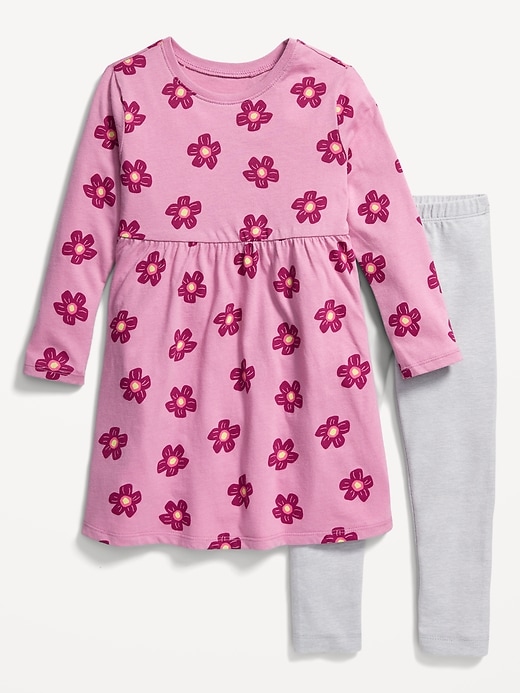 View large product image 1 of 2. Short-Sleeve Dress &amp; Leggings 2-Pack for Toddler Girls