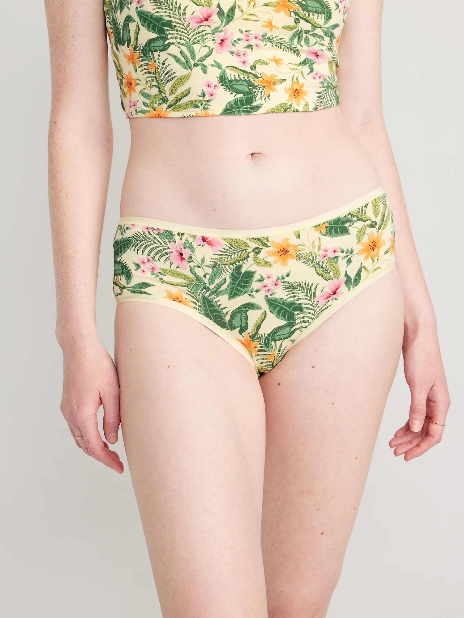 Buy Mid Waist Fruit Print Hipster Panty in Yellow - Cotton Online