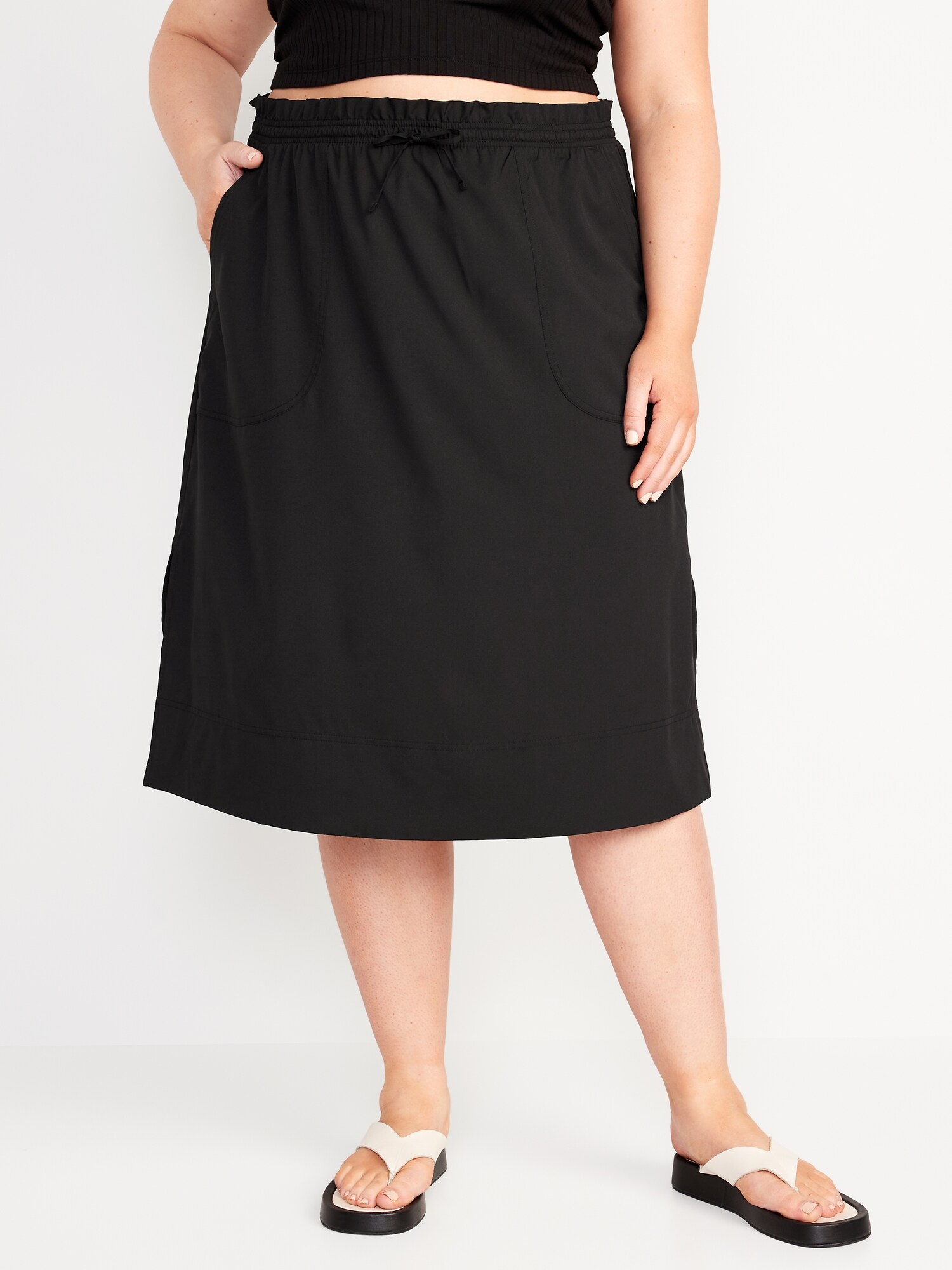 High-Waisted StretchTech Packable Midi Skirt for Women | Old Navy