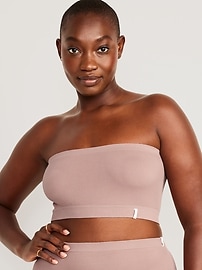 View large product image 5 of 8. Rib-Knit Seamless Bandeau Bralette
