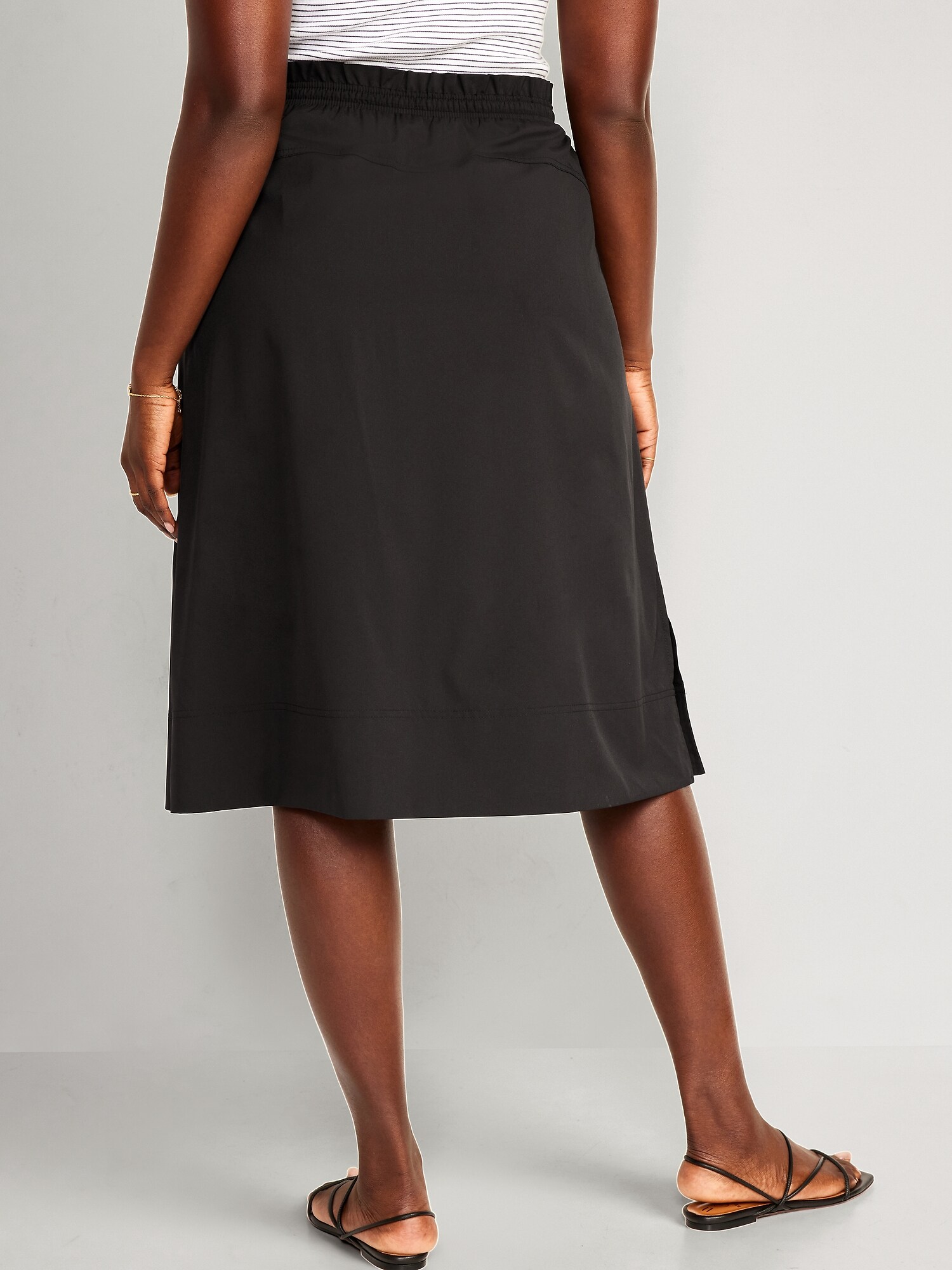 High-Waisted StretchTech Packable Midi Skirt | Old Navy