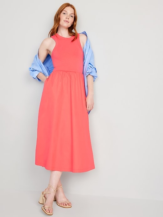 Image number 3 showing, Fit & Flare Combination Midi Dress