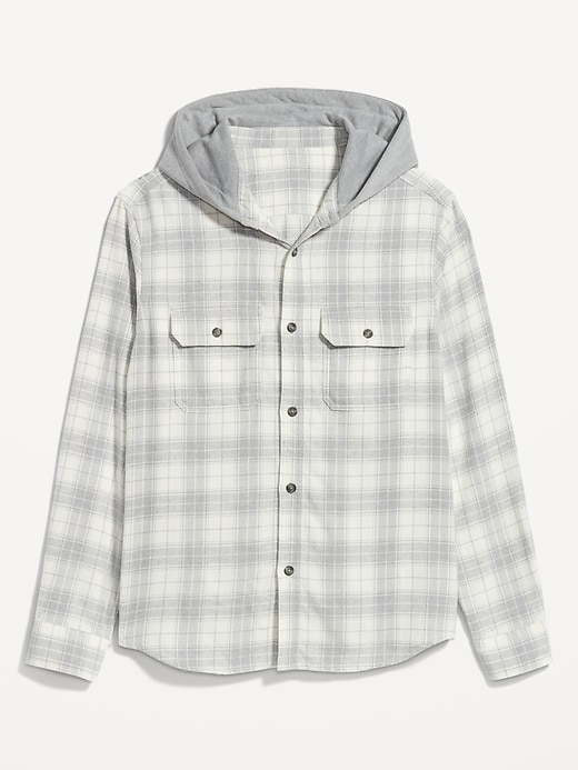 Hooded Flannel Shacket for Men | Old Navy