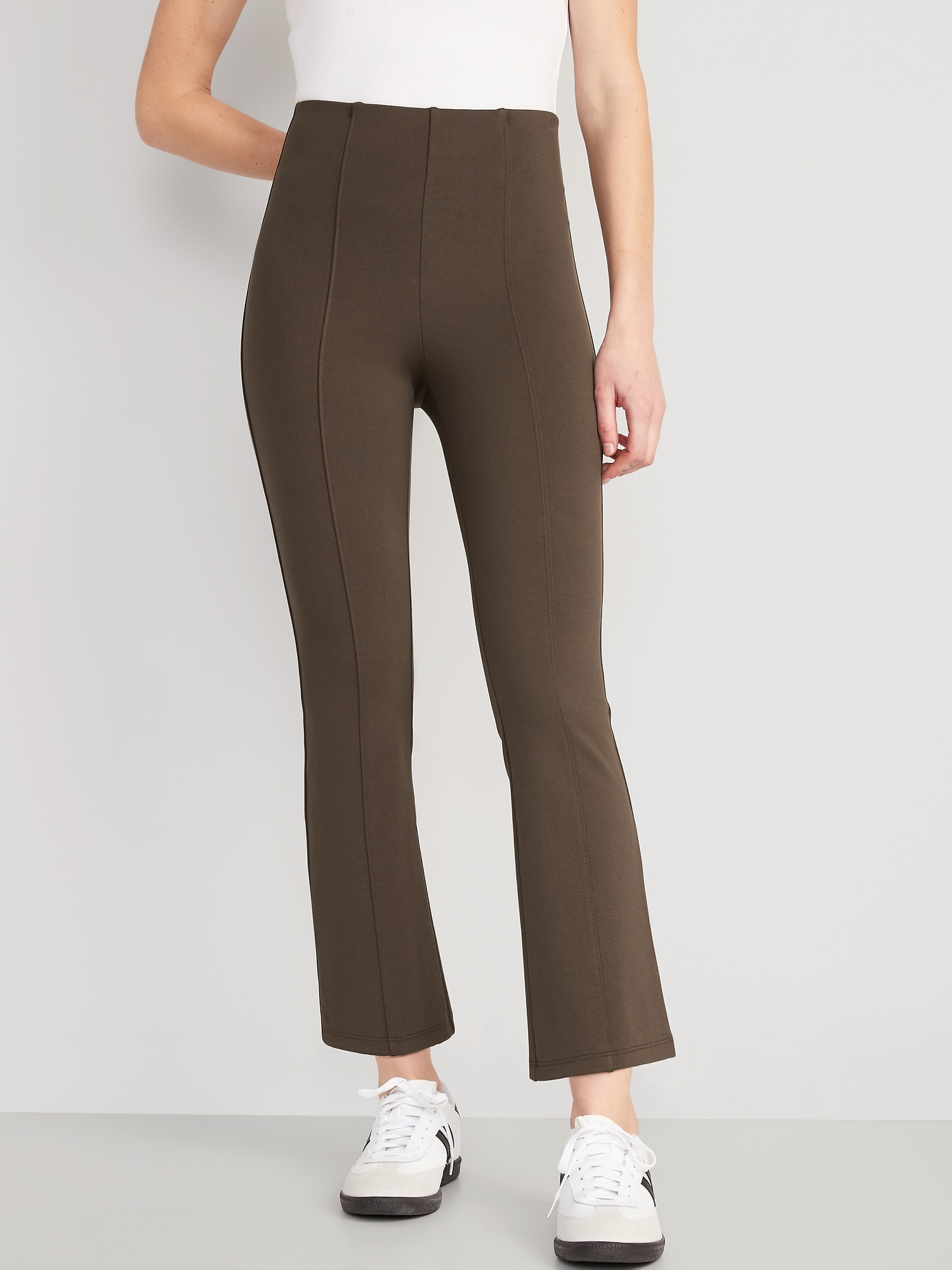 Old Navy Extra High-Waisted Stevie Crop Kick Flare Pants brown. 1
