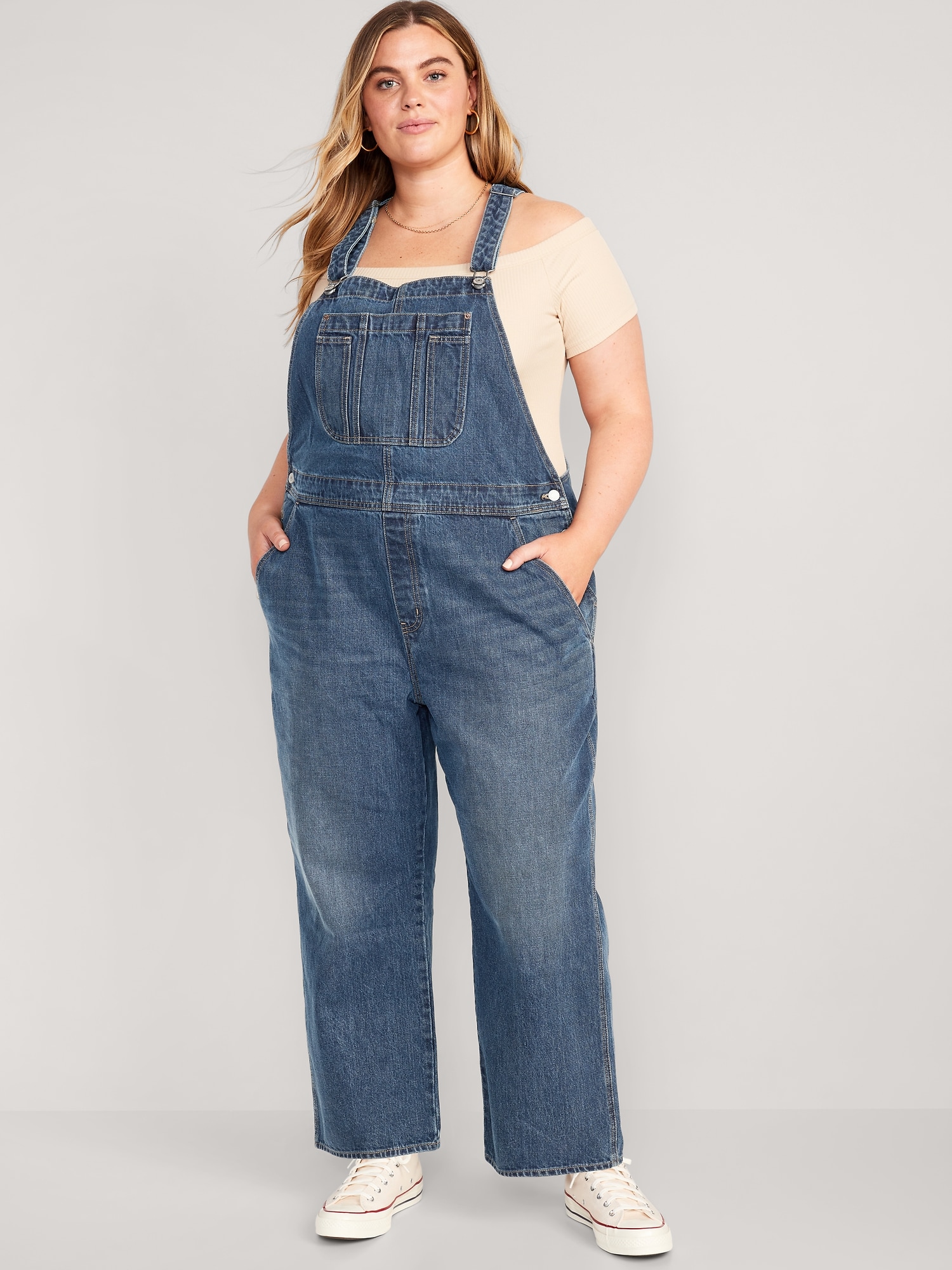 Baggy Wide-Leg Jean Overalls | Old Navy