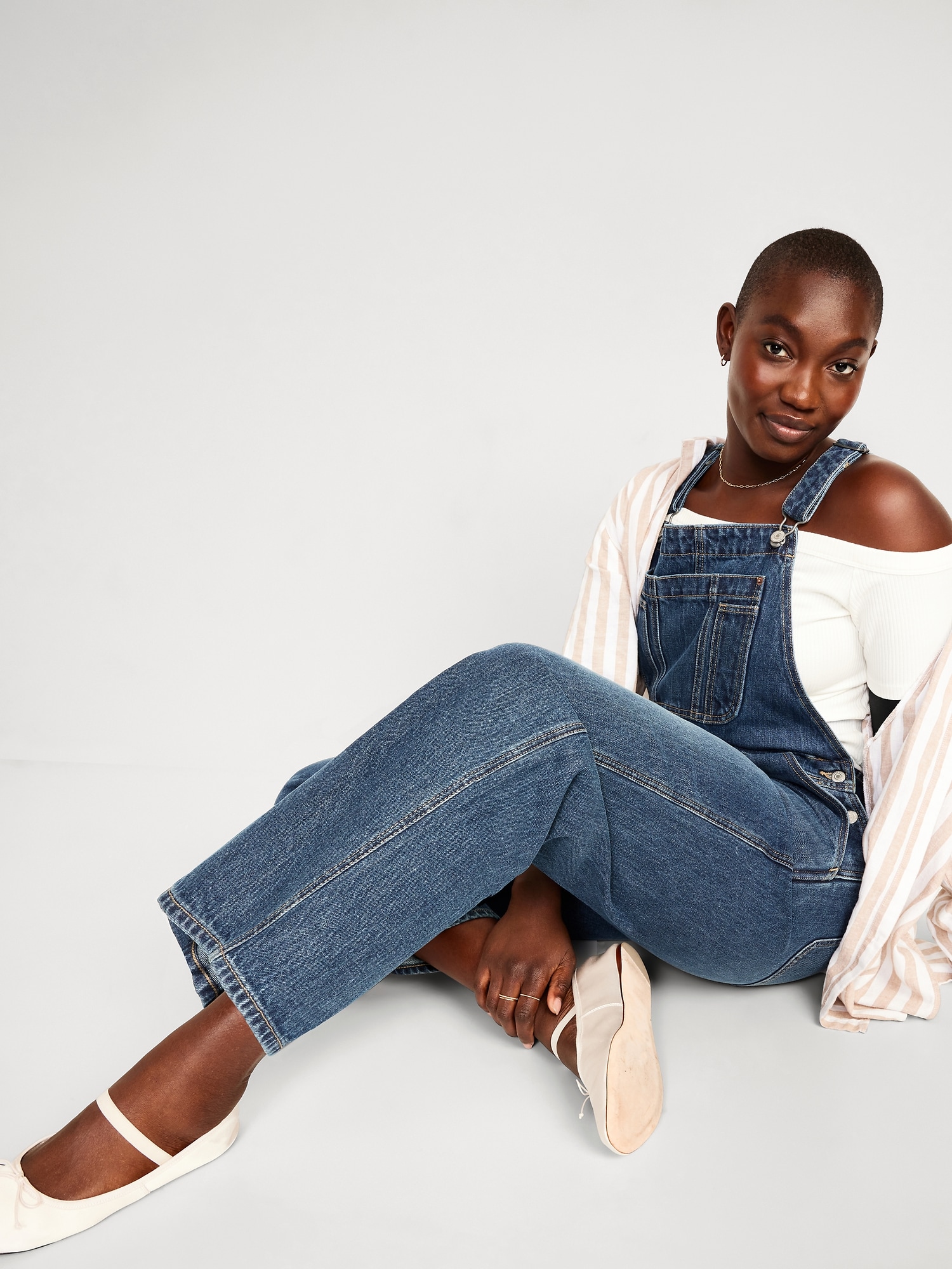 Baggy Wide-Leg Jean Overalls for Women | Old Navy