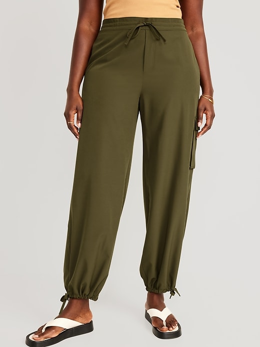 Image number 5 showing, High-Waisted StretchTech Wide-Leg Cargo Pants