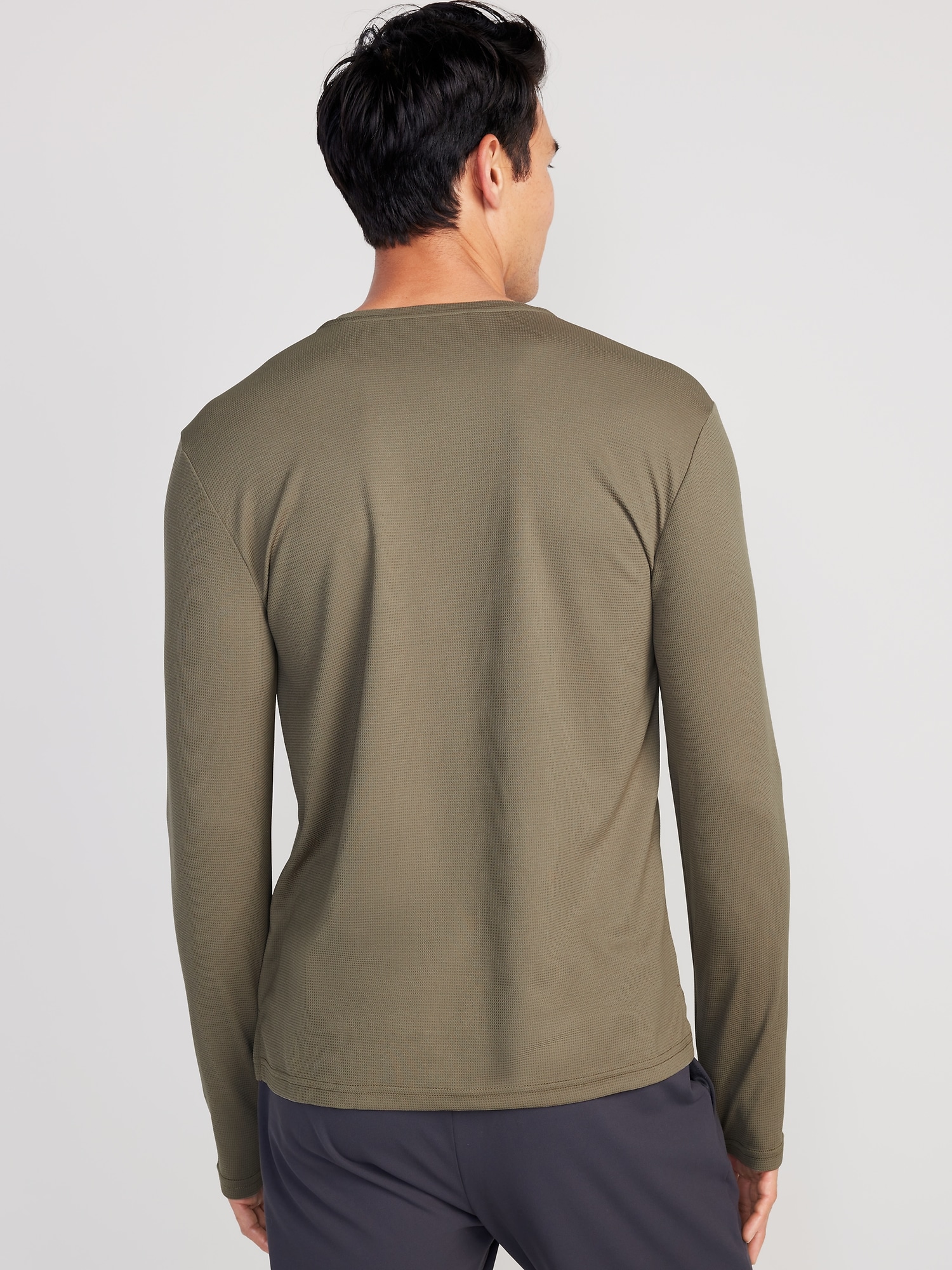 Long-Sleeve Thermal-Knit Performance Henley for Men | Old Navy